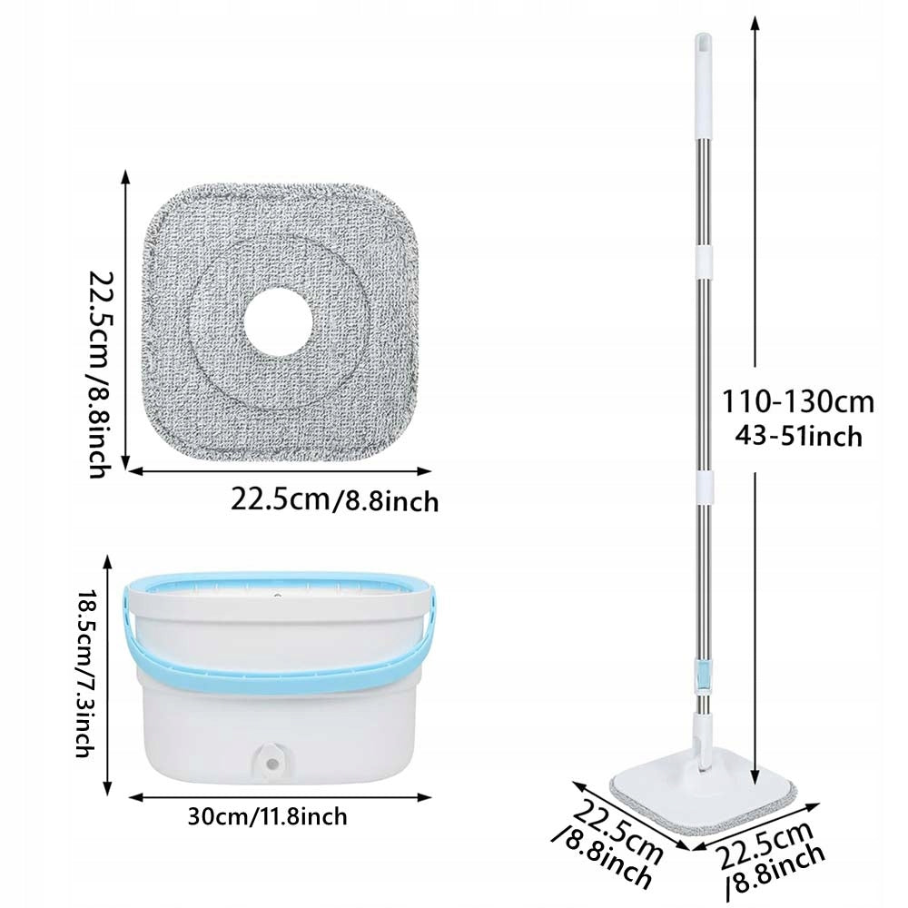 2.5L BUCKET WITH MOP TWO-CHAMBER ROTATING HEAD STEEL HANDLE CLEANING Brand Bedee