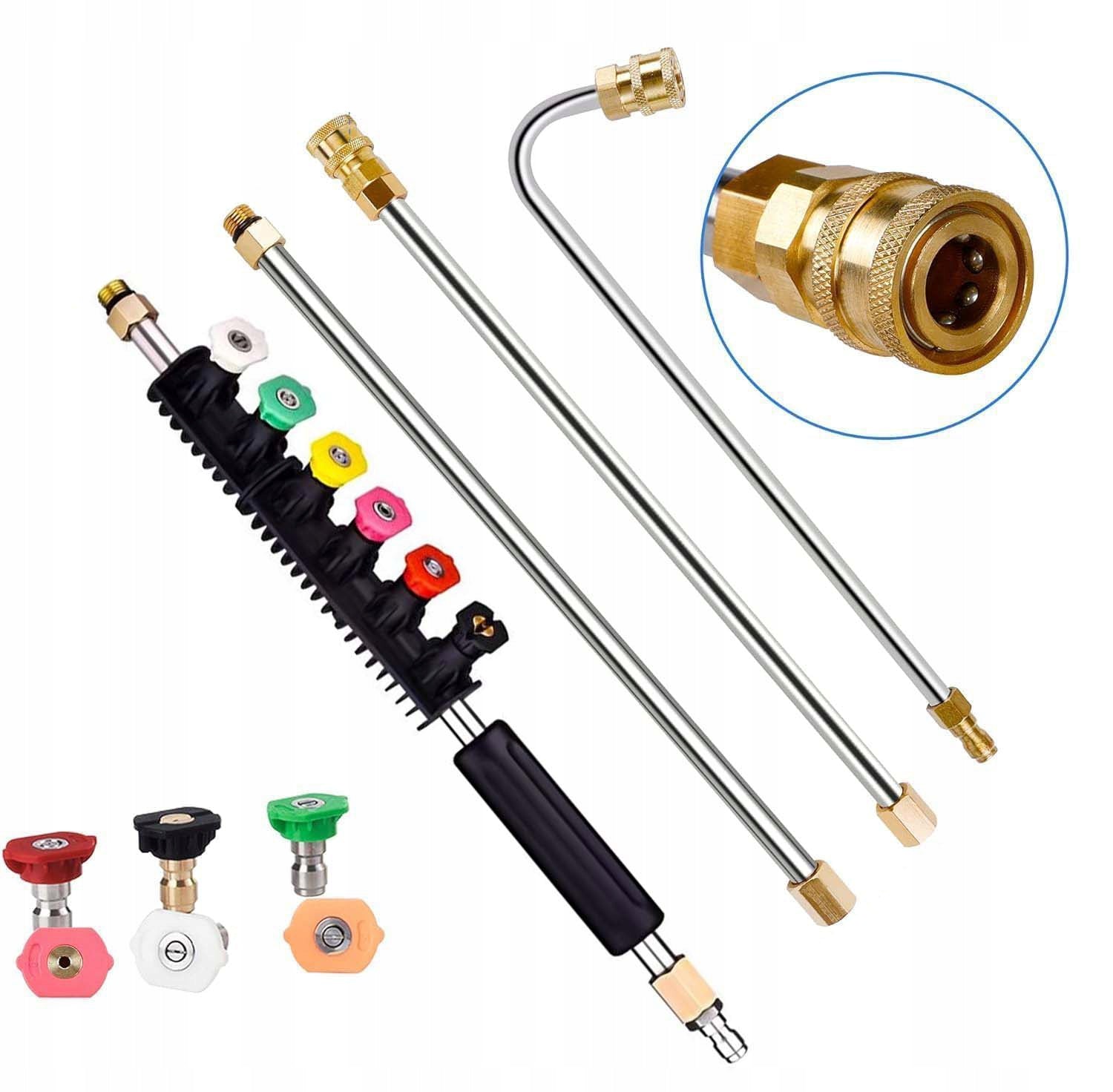 2.5M LANCE SET FOR PRESSURE WASHER 4000PSI + 6 NOZZLE TIPS Brand no brand