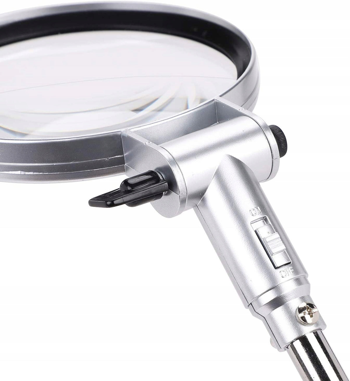 2,5x metal adjustable magnifying glass stand Color white