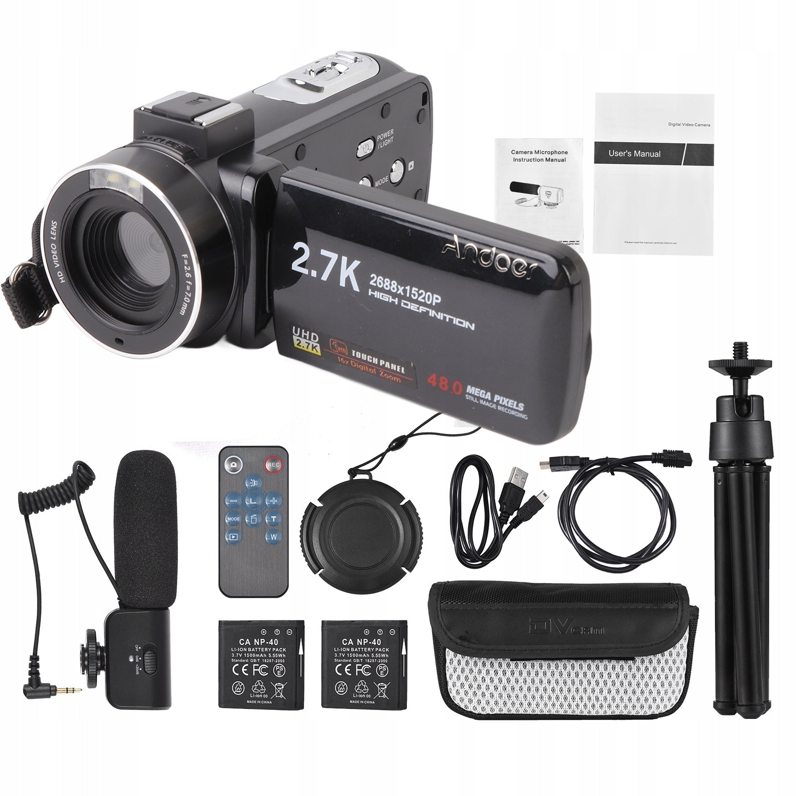2,7K Digital Video Camera DV Recorder 48MP 16x Digital Zoom 3E Brand no brand