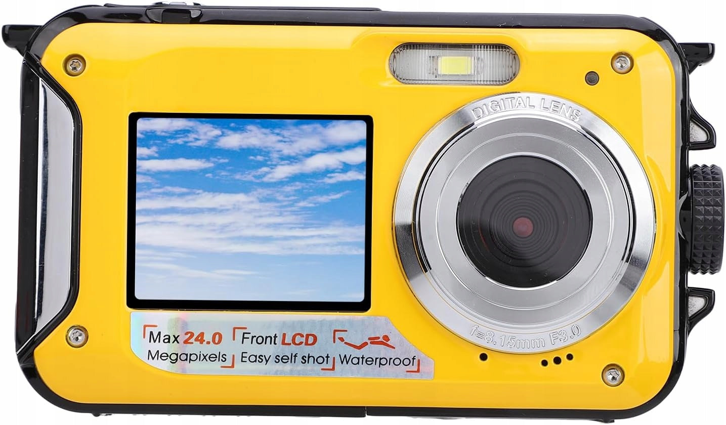 2,7K Underwater Camera Dual Screen 48MP 16x Zoom 11ft Waterproof Camera