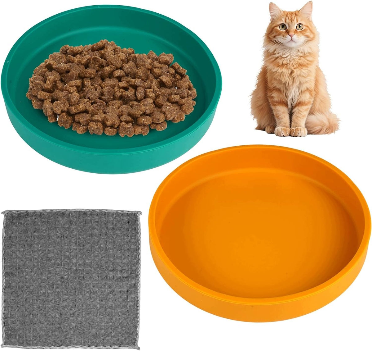 2 CAT BOWLS SILICONE 15 CM FLAT FRIENDLY TO YOU