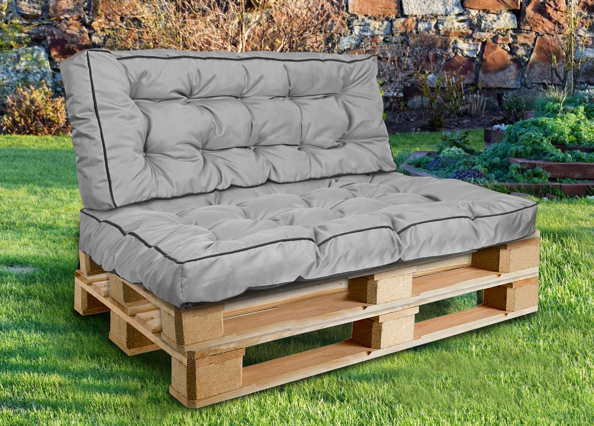 2 Cushions Garden High Side 120x80x40 cm for Bench Pallets Waterproof Manufacturer no brand
