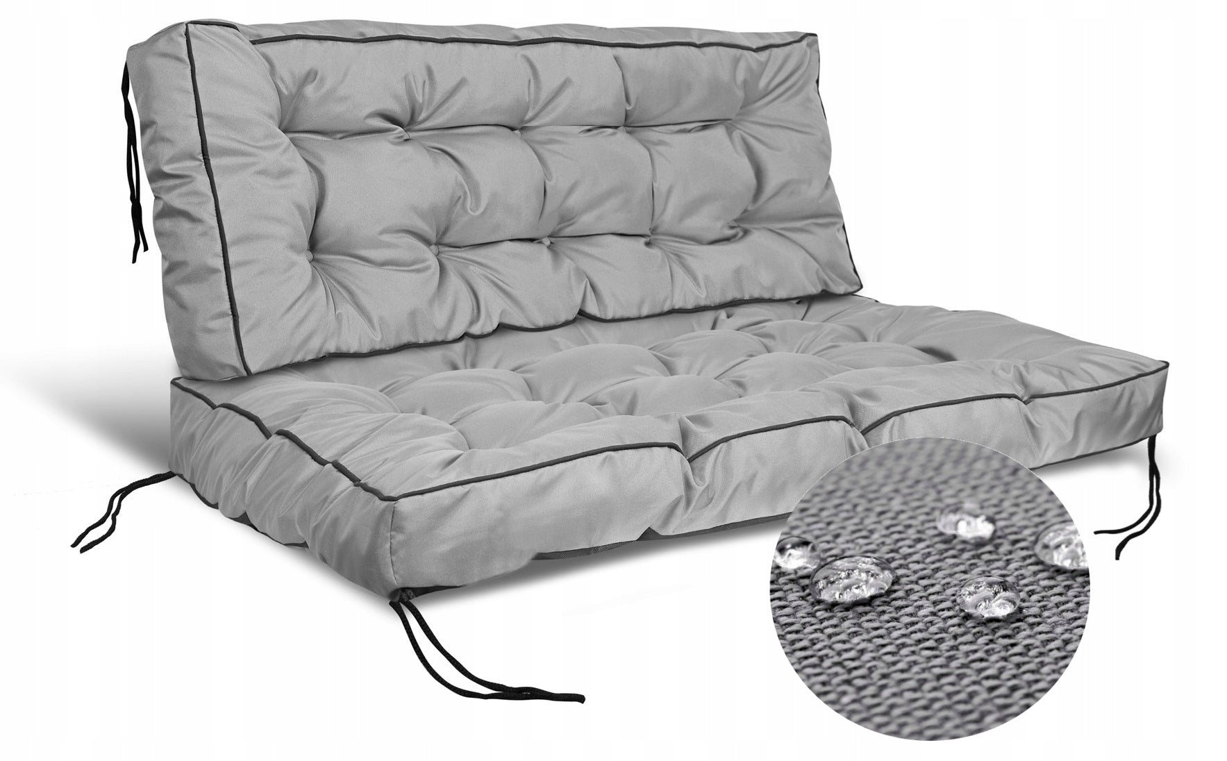 2 Cushions Garden High Side 120x80x40 cm for Bench Pallets Waterproof