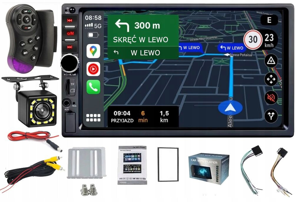 2 DIN Bluetooth Car Stereo 7 Inch Full HD MP3 USB Android Auto CarPlay Camera