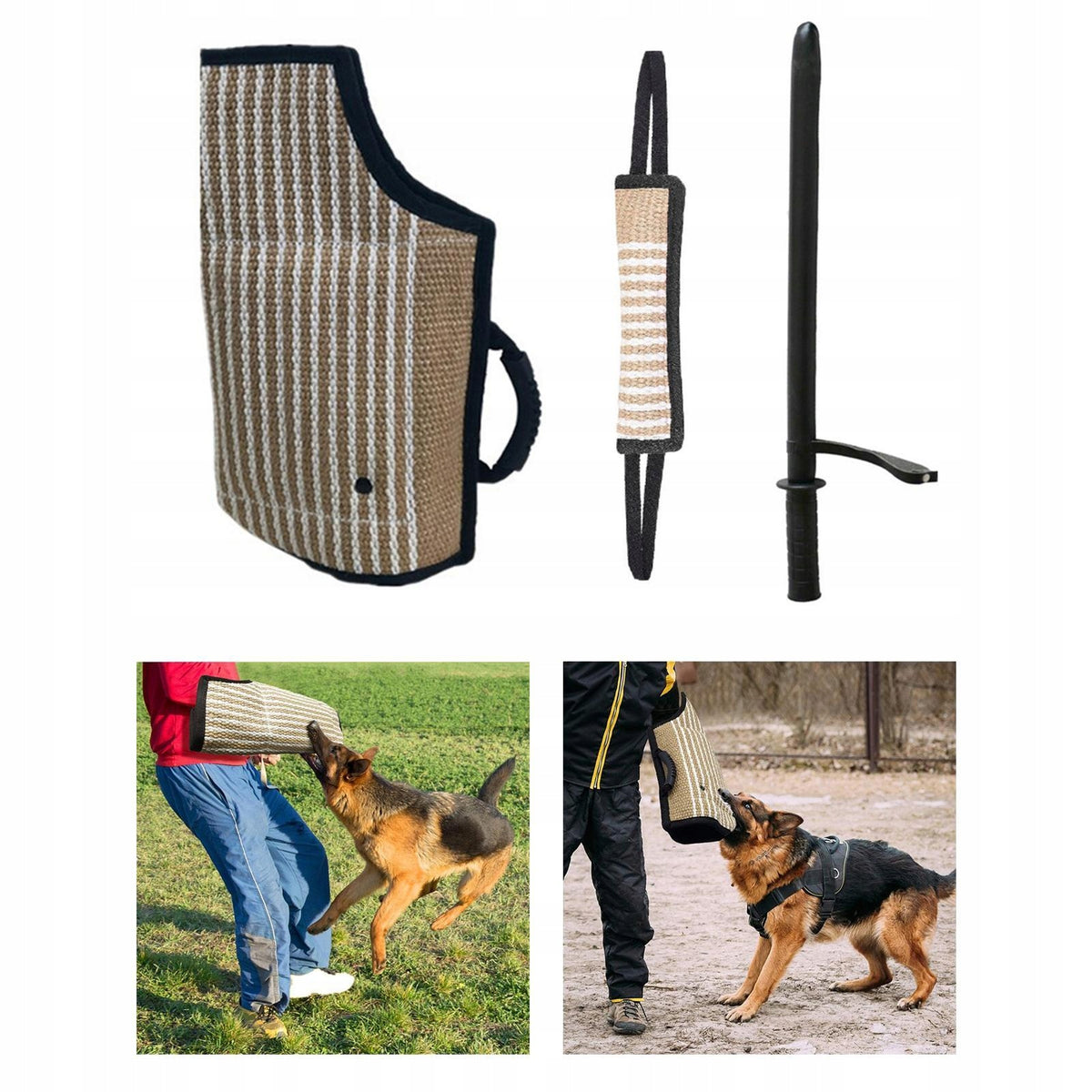 2 Dog Bite Sleeve Training Arm Protection Chewing Toy Jute Double 3 pieces