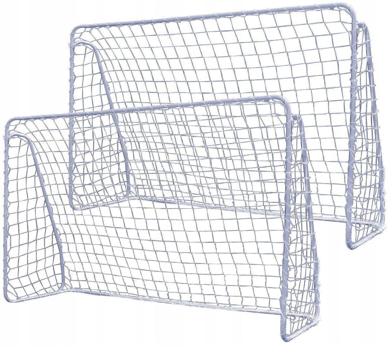 2 FOOTBALL GOALS 240x150cm METAL LARGE GOAL NET Football Set Packaging status original