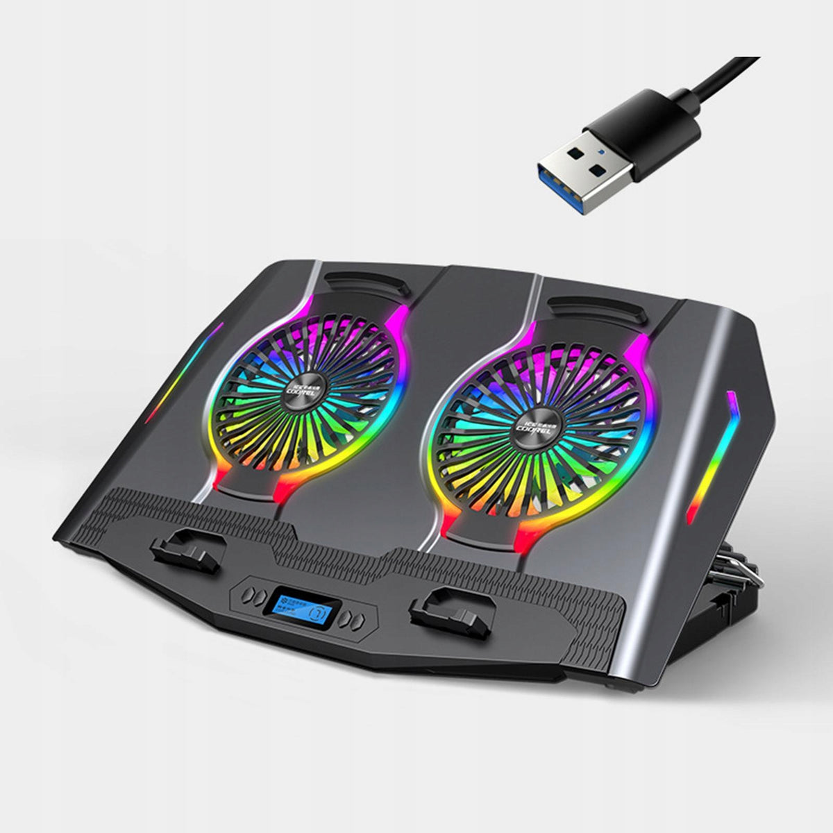 2 Fans USB Cooler Cooling Stand Pad Radiator Laptop PC Notebook Cooler Grey Manufacturer no brand