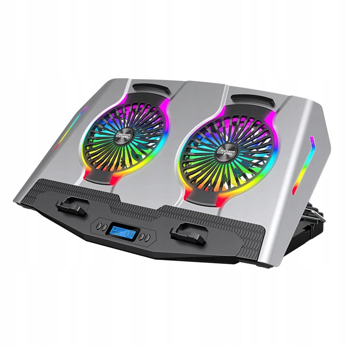 2 Fans USB Cooler Cooling Stand Pad Radiator Laptop PC Notebook Silver