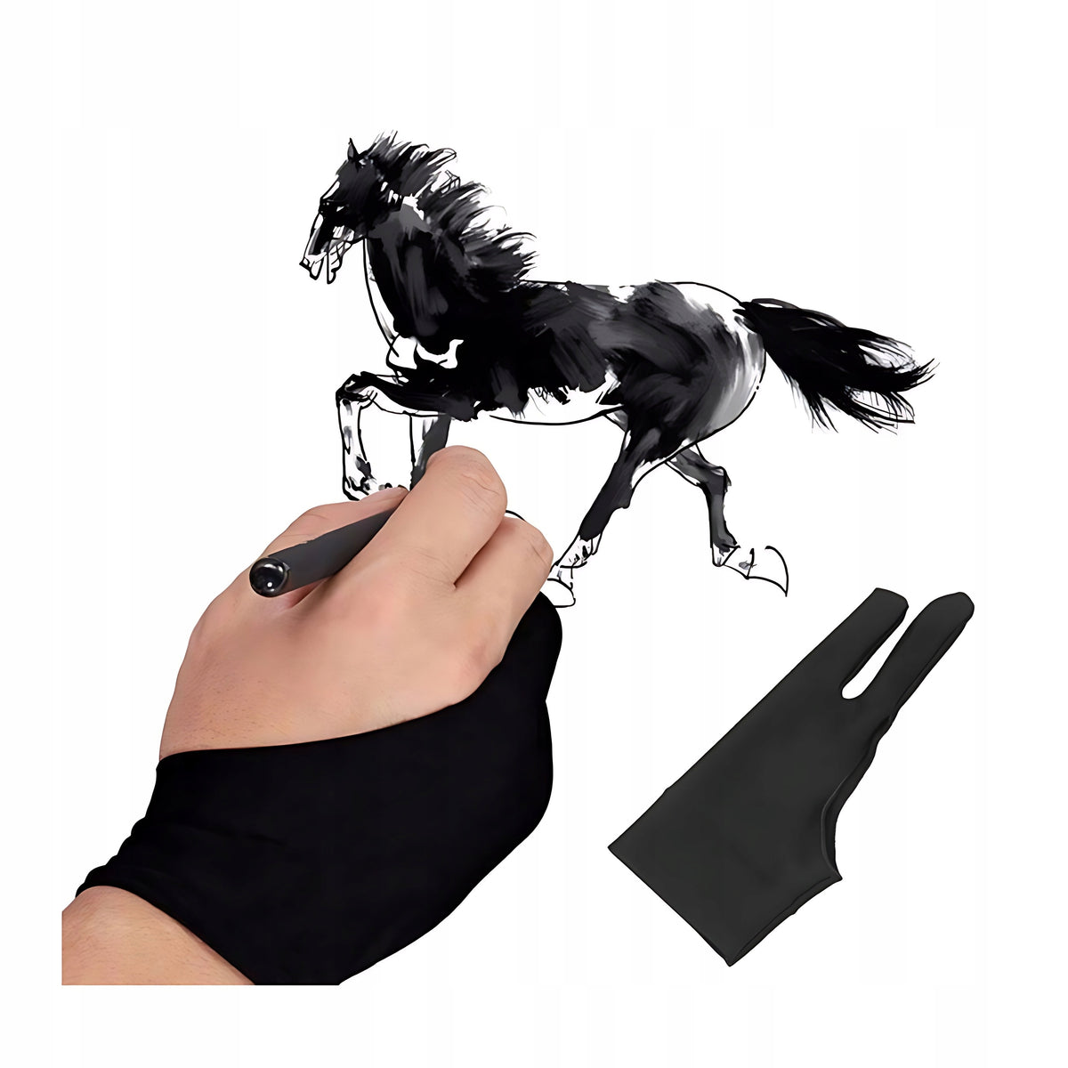 2-Finger Drawing Glove for Graphics Tablet, Sketching on Paper Packaging status original