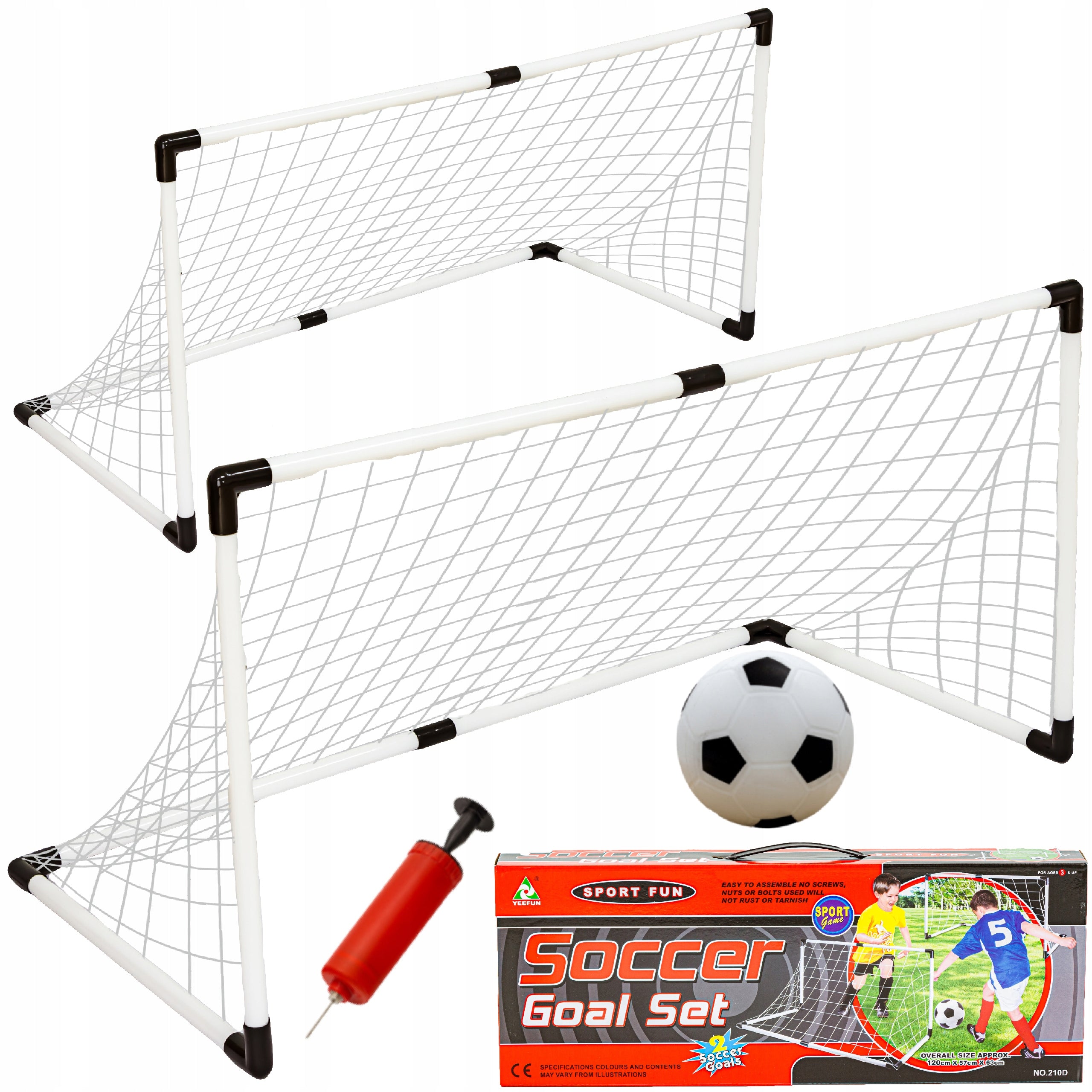 2 GOALS TO PLAY FOOTBALL GOAL + ACCESSORIES BALL PUMP