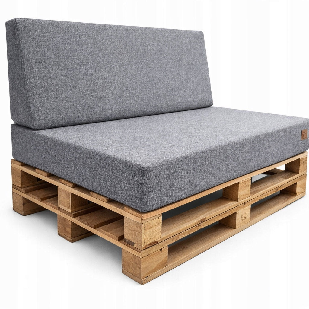 2 Garden Cushions for Bench Pallet Swing - Cushions 120x80 + 40 Wedge