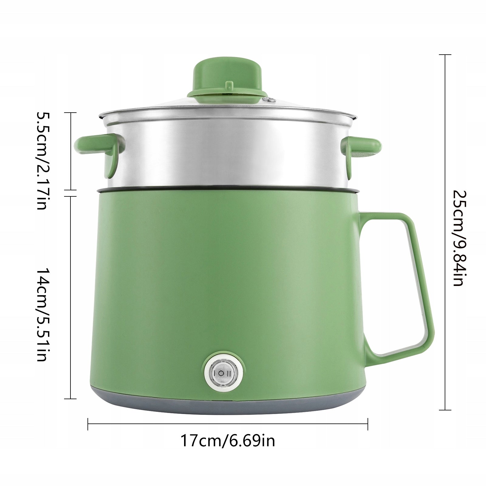 2-LAYERS PORTABLE ELECTRIC POT, 1.7L NON-STICK ELECTRIC POT WITH LID, 220V Packaging status original