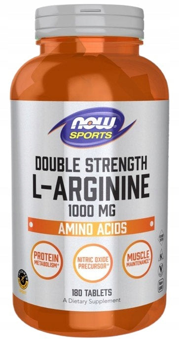 2 PACK - NOW FOODS L-Arginine 1000 mg Double Strength - (180 tabs.)