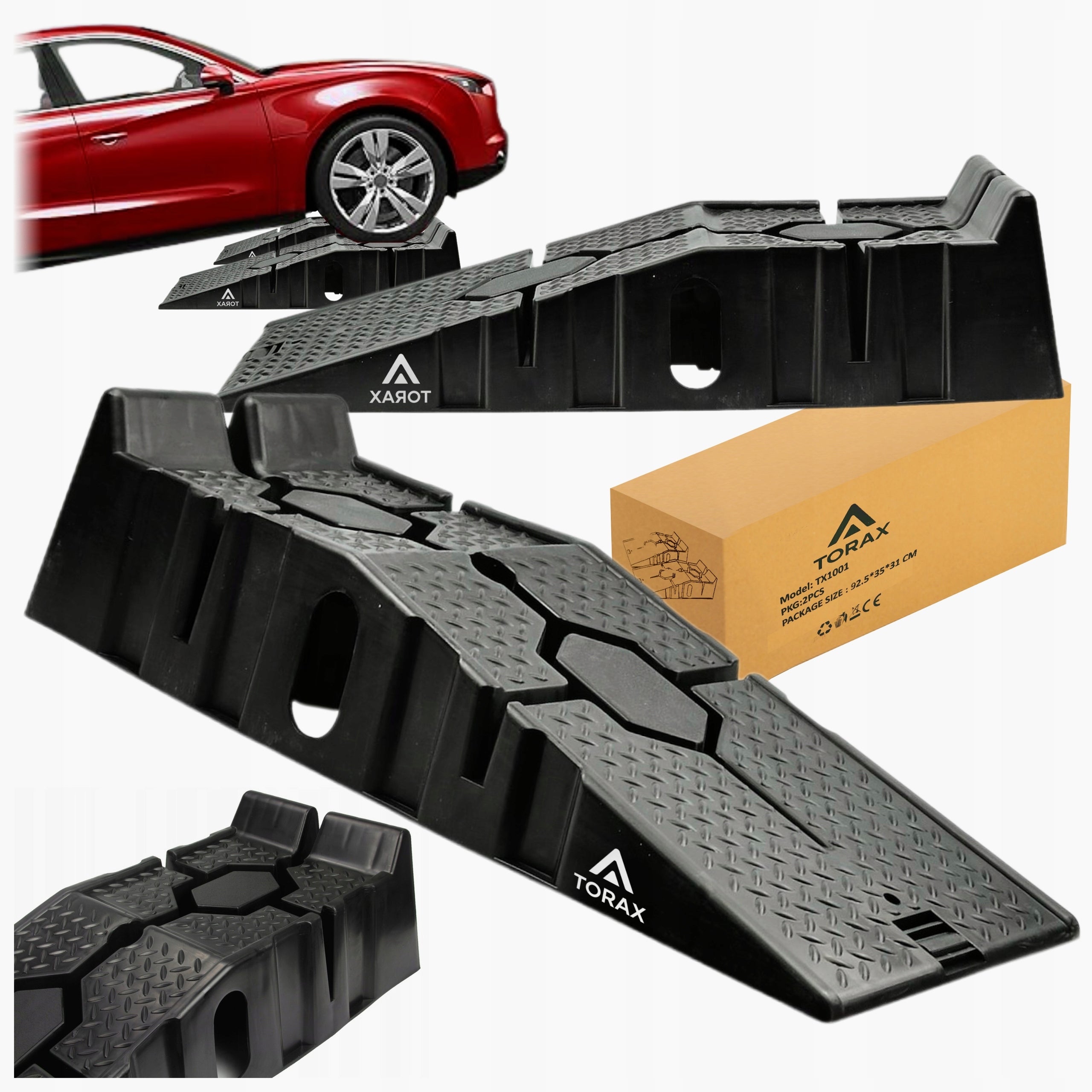 2 PCS CAR RAIDS WORKSHOP RAMPS OVERRUN PLATFORMS WIDE 3T Manufacturer code TORAX TX_1001