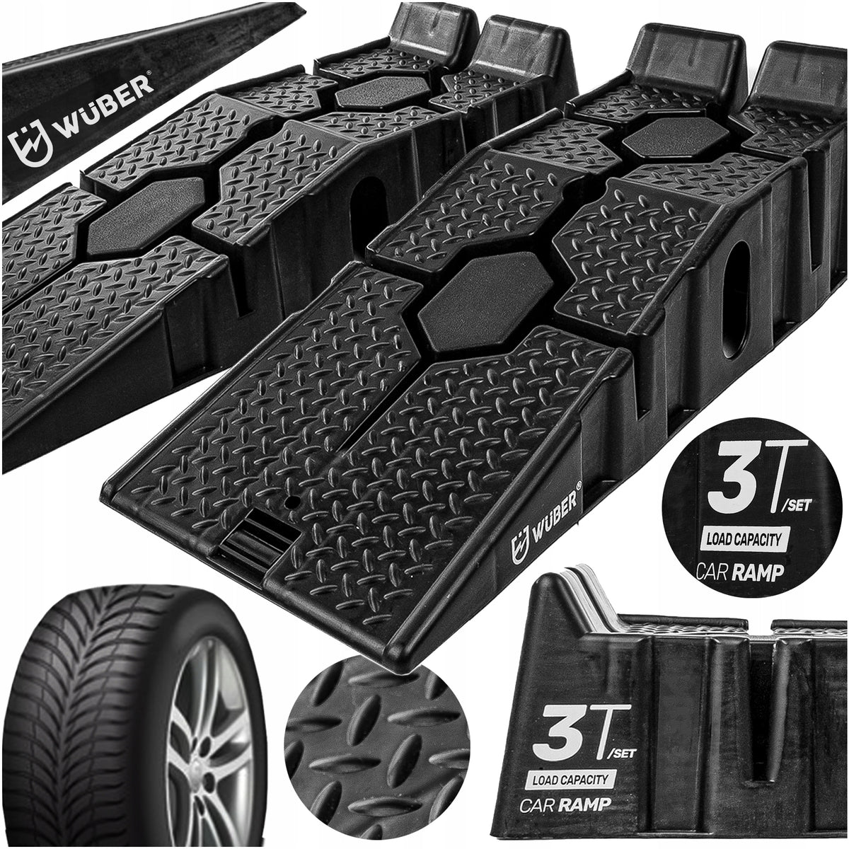 2 PCS CAR RAIDS WORKSHOP RAMPS OVERRUN PLATFORMS WIDE 3T