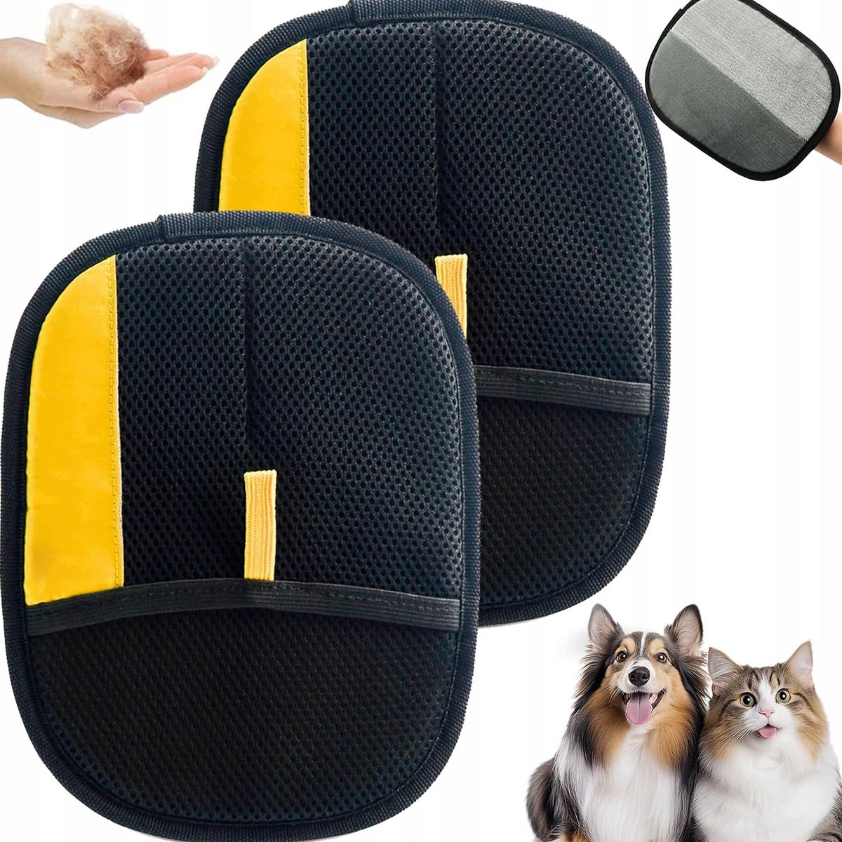 2 PCS HAIR REMOVAL GLOVES FOR PET CATS AND DOGS