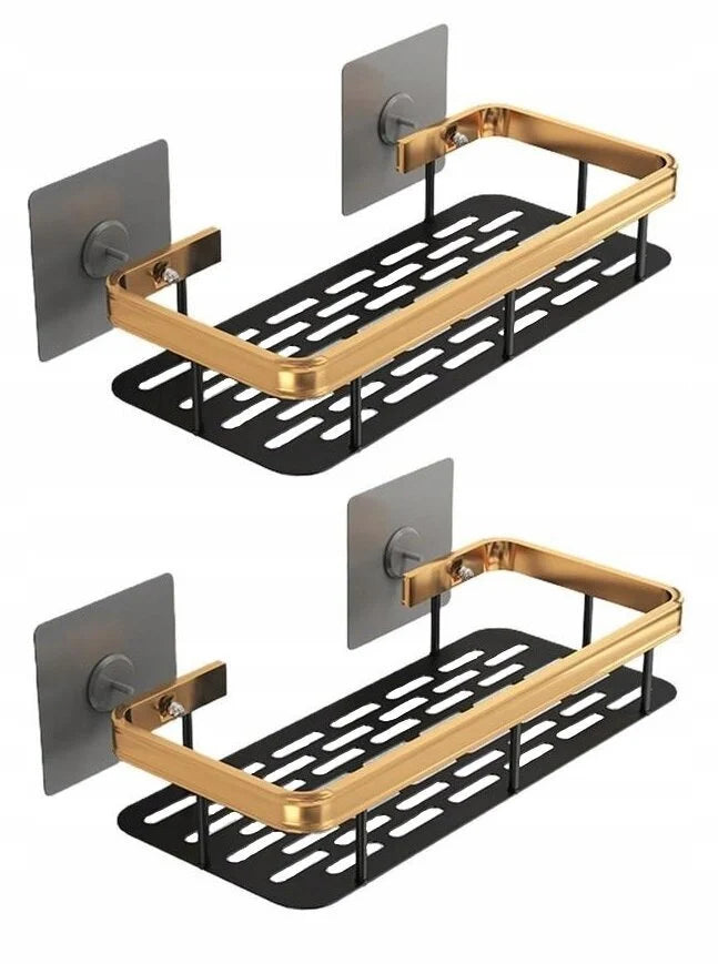 2 PCS HANGING SHELF SELF ADHESIVE BATHROOM SHOWER WALL LOFT