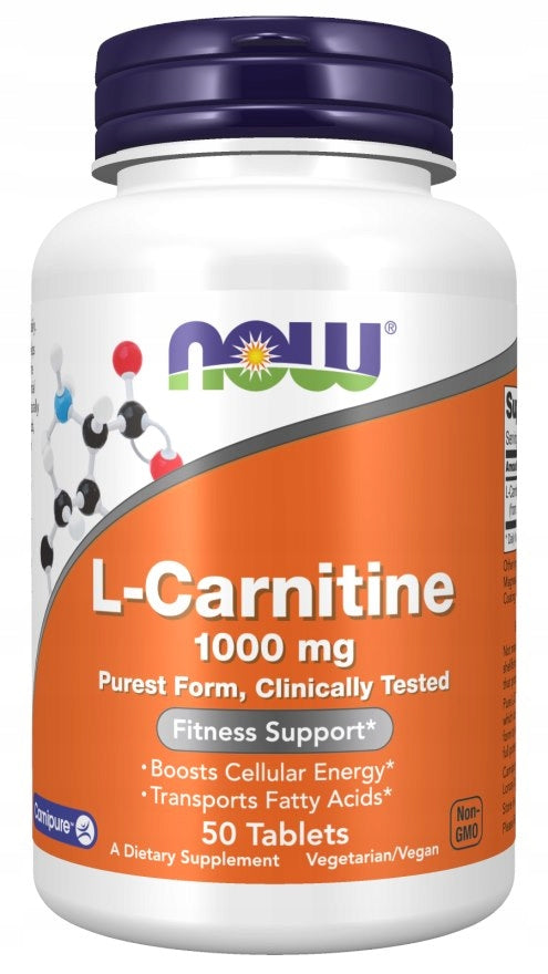 2 PCS - NOW FOODS L-Carnitine 1000 mg (50 tabl.)