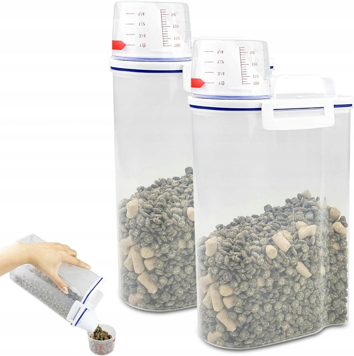 2 PCS PET FOOD CONTAINER 2L WATERPROOF FOR CROQUETTES