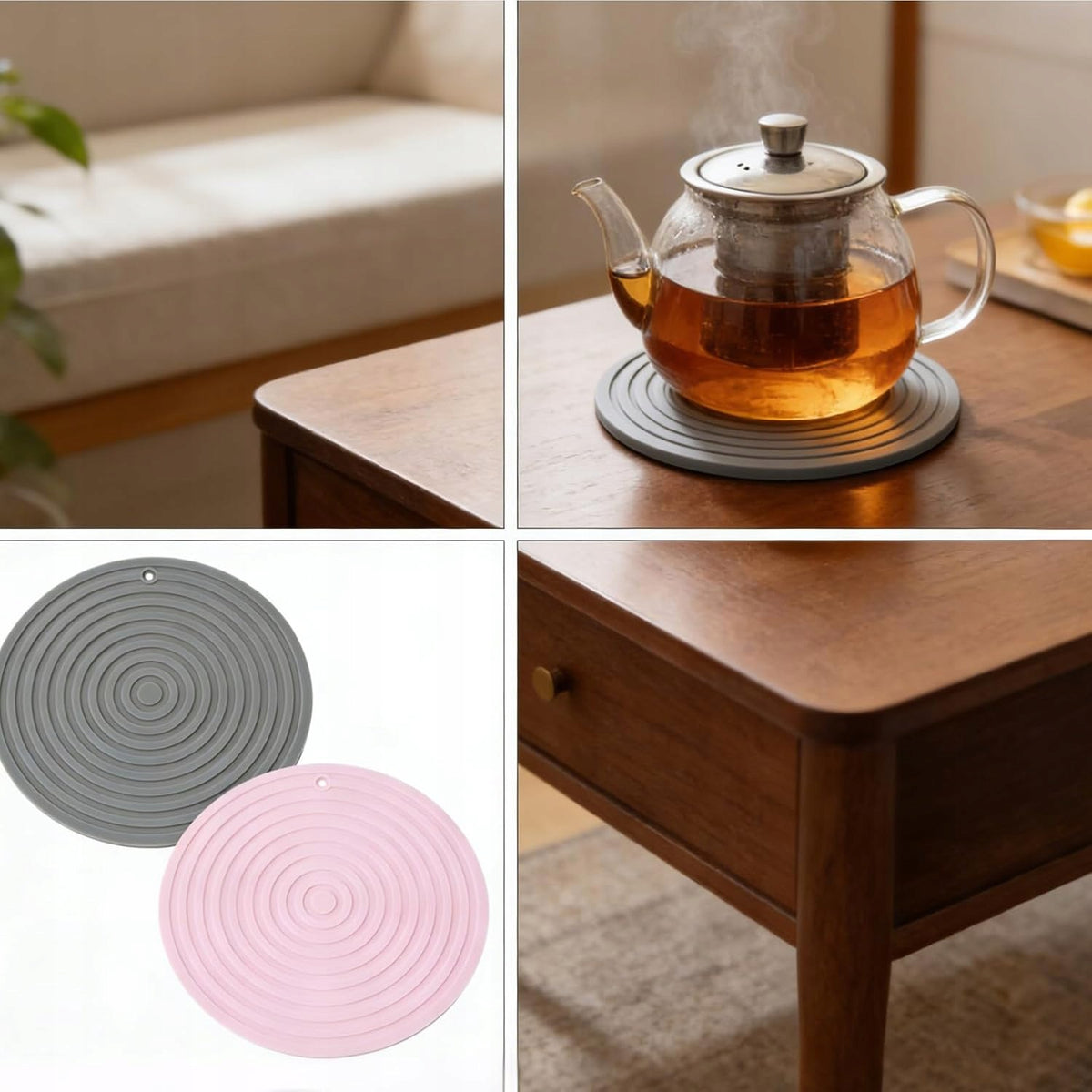 2 PCS ROUND SILICONE THERMAL PADS FOR TABLE 24CM Brand no brand