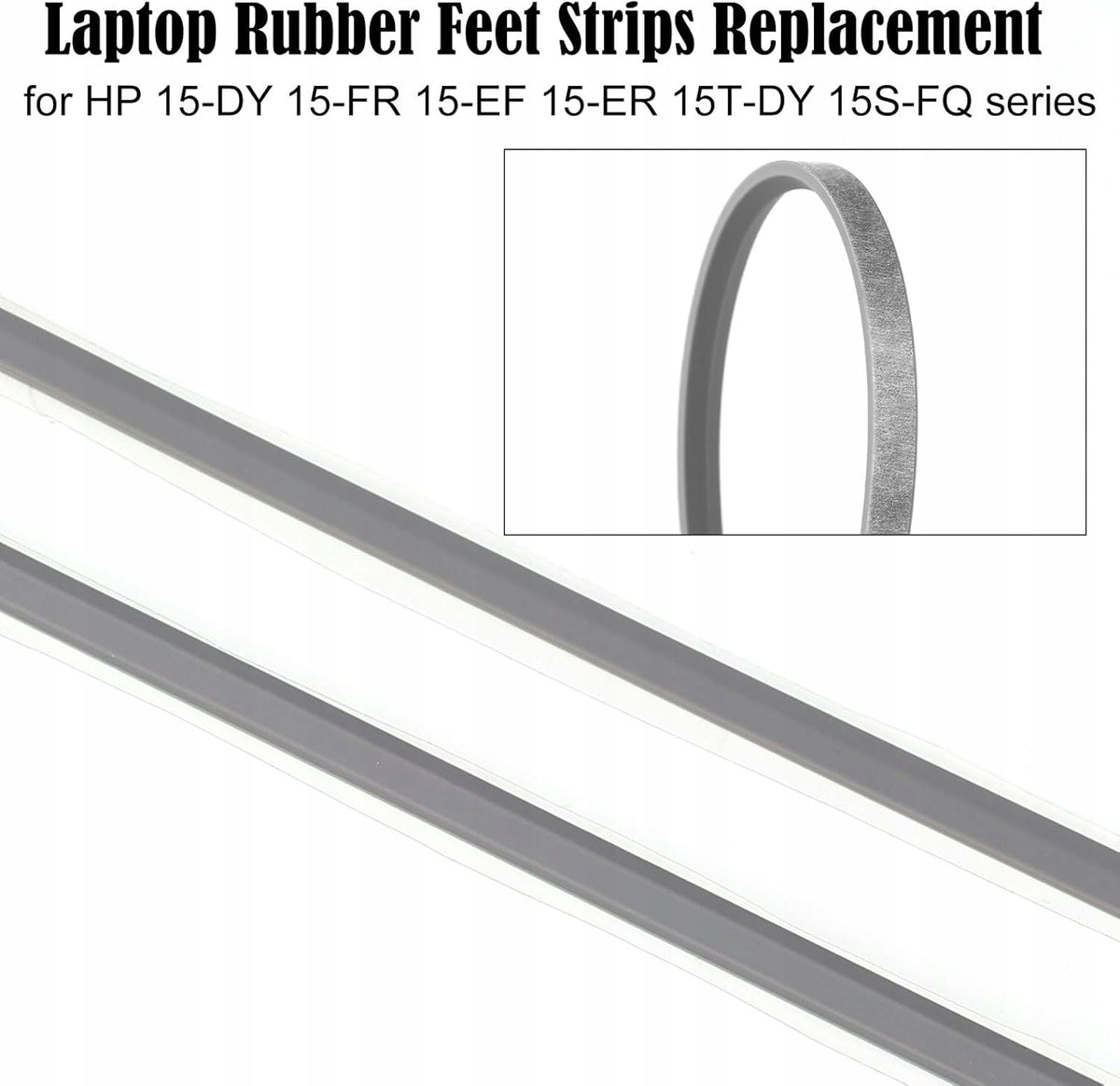 2 PCS RUBBER LAPTOP FEET 29,5X0,6CM NON-SLIP PADS Manufacturer code NÓŻKI LAPTOPA GUMOWE WYMIENNE ANTYPOŚLIZ