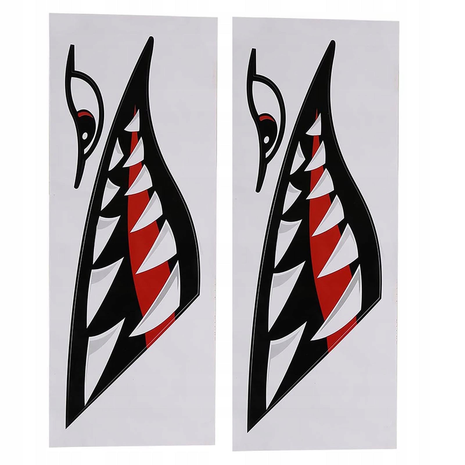 2 PCS WATERPROOF SHARK MOUTH STICKERS FOR CAR KAYAK BOAT Manufacturer code TJ08994
