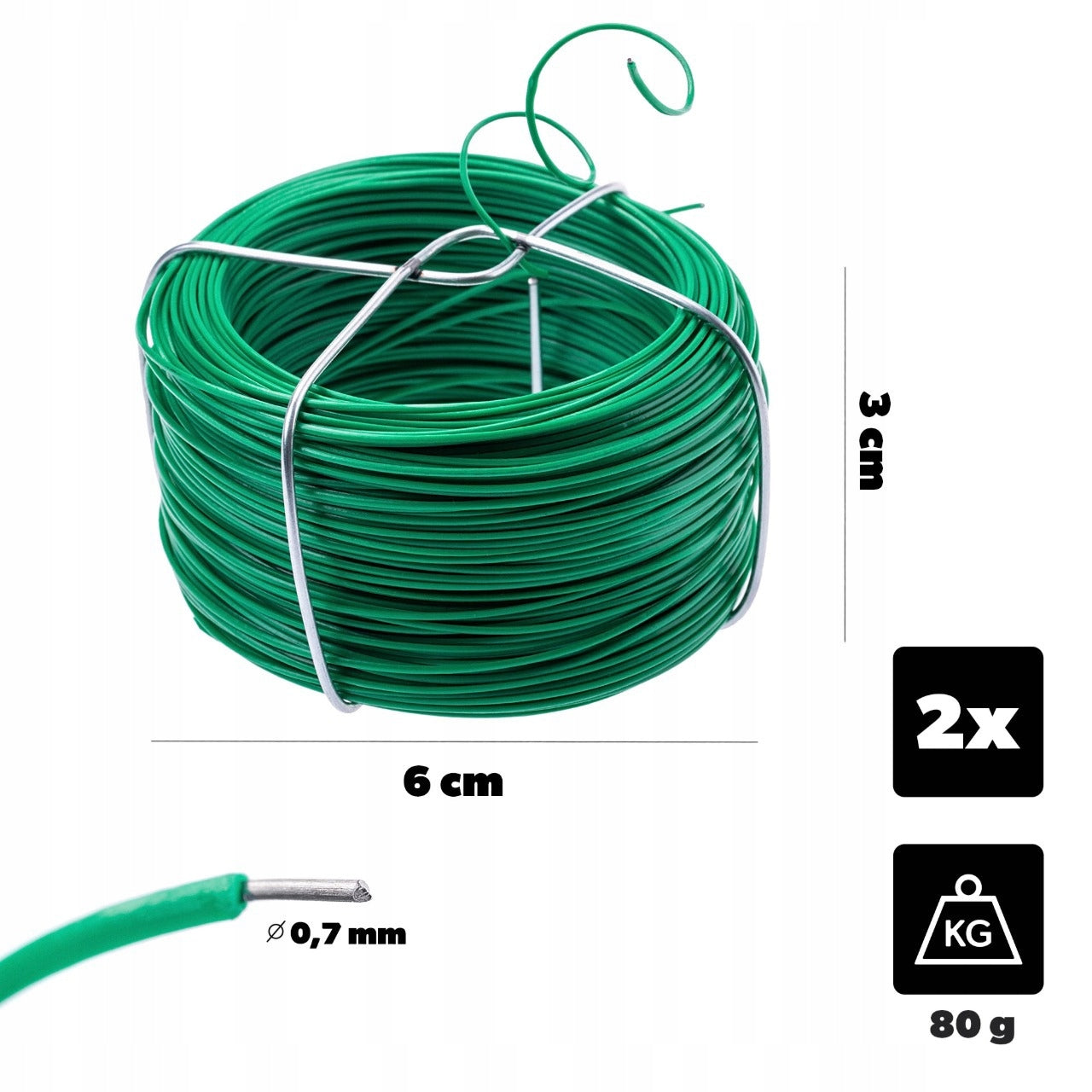 2 PCS WIRE 50m 0,7mm FOR PLANT LIGATION GARDEN COATED PVC STRONG Manufacturer code K16144