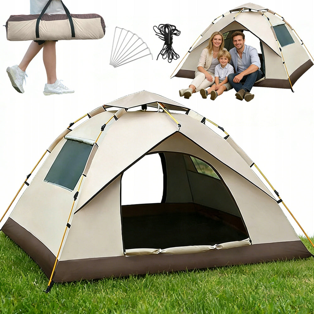 2-PERSON AUTOMATIC WATERPROOF CAMPING/HIKING TENT WITH 2 WINDOWS