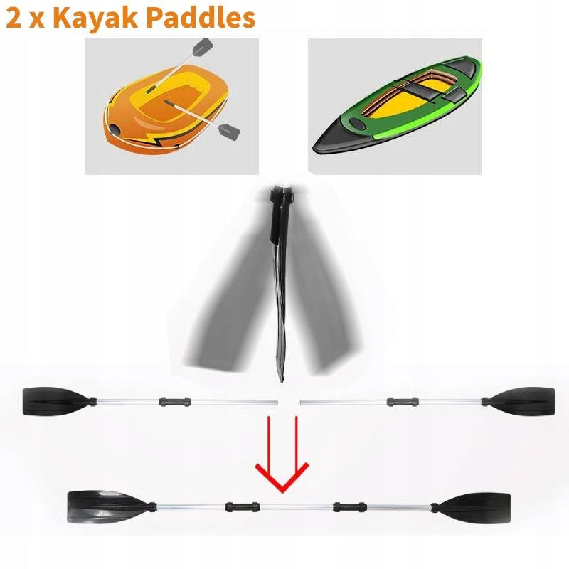 2 PIECE ADJUSTABLE 126CM ALUMINUM ALLOY PADDLE Packaging status original