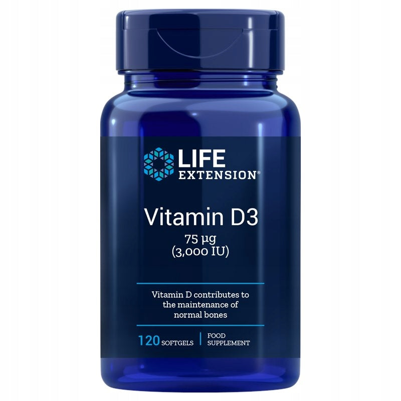 2 PIECES - LIFE EXTENSION Vitamin D3 3000 IU EU (120 caps)