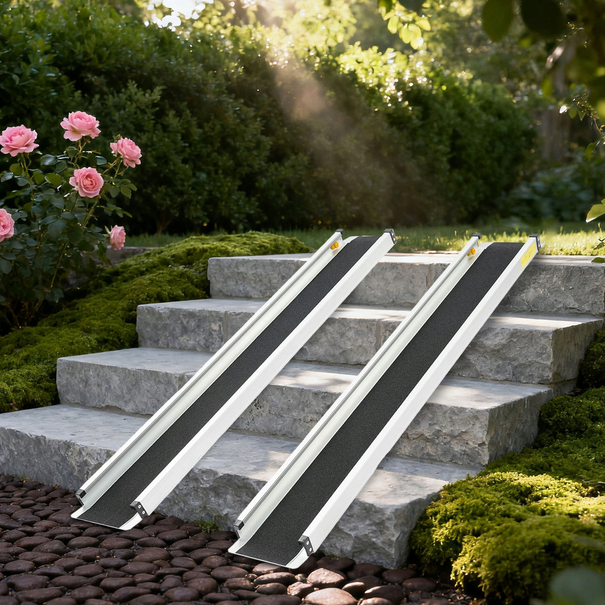 2 PIECES OF TELESCOPIC ALUMINIUM RAMPS 244*18,9 CM FOR WHEELCHAIRS Manufacturer code 0359213
