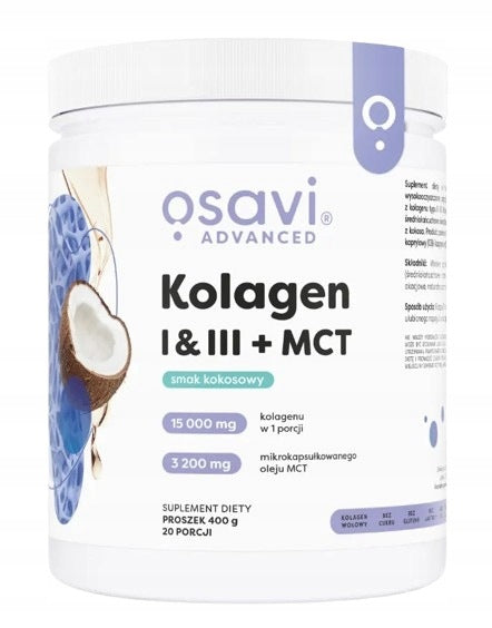 2 PIECES - OSAVI Collagen I & III + MCT, coconut flavour (400 g)