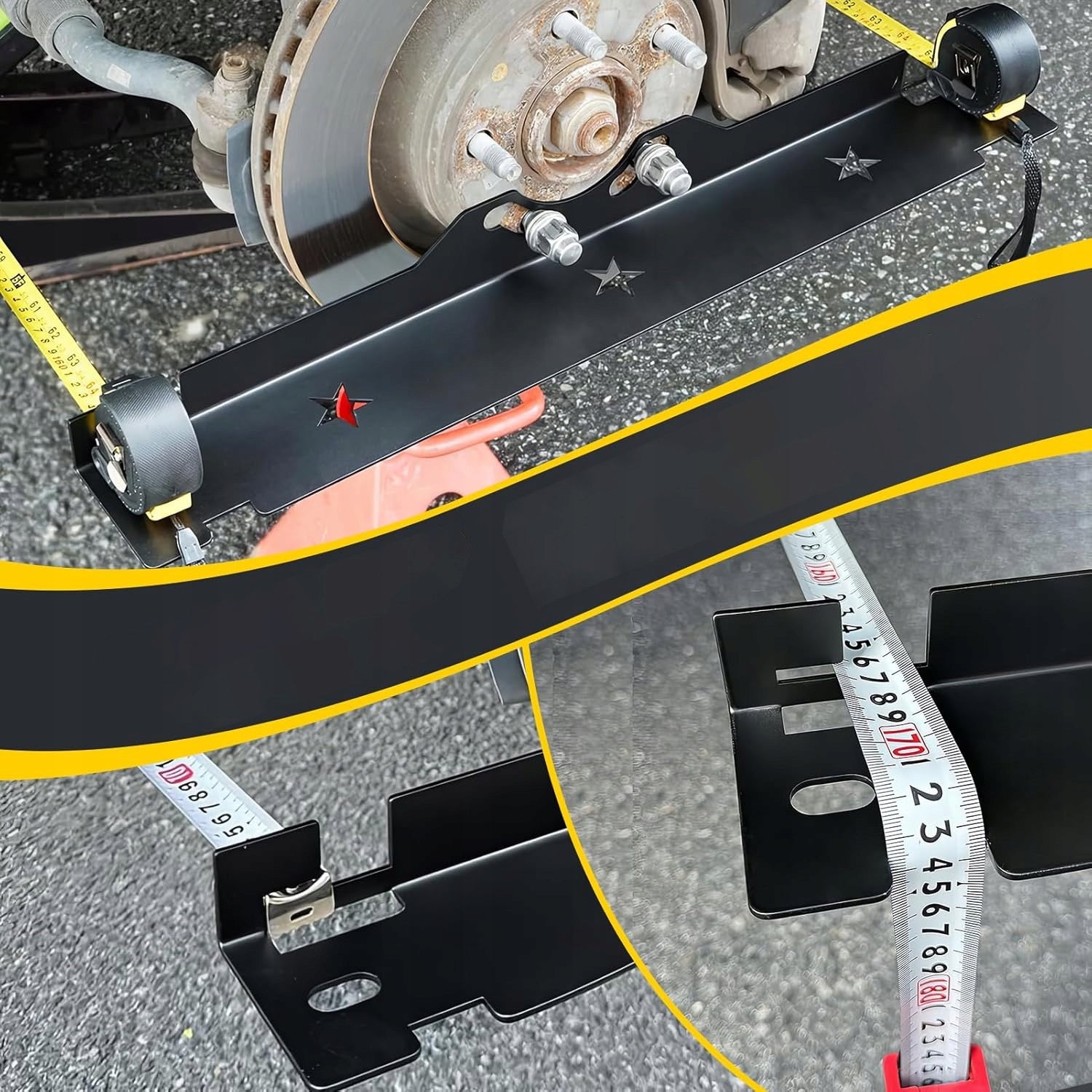 2 PLATES STAINLESS STEEL WHEEL SETTING TOOL WITH MEASURING TAPES Brand Bedee