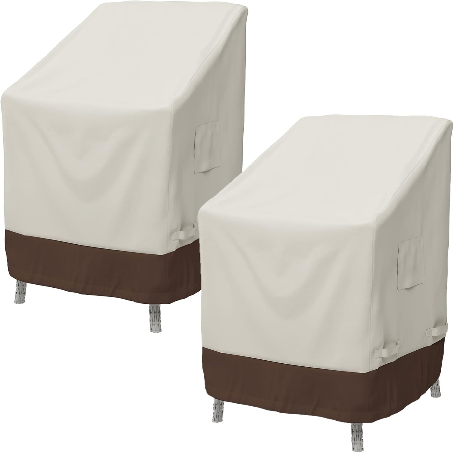 2-Pack Garden Chair Covers – 66 x 70,6 x 83,8 cm Waterproof, Beige