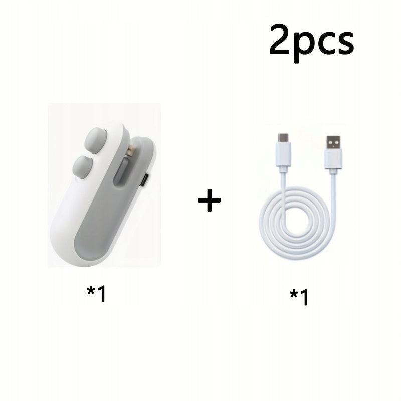 2-Pack USB Snack Bag Sealer, Magnetic Freshness Lock for Chips & Cookies