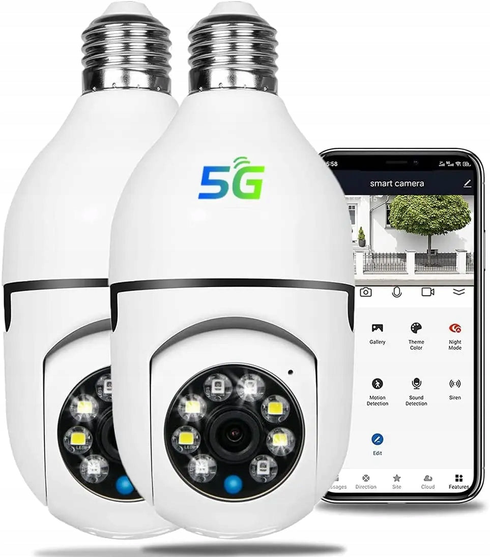 2-Pack WiFi Camera Outdoor Camera with Bulb
