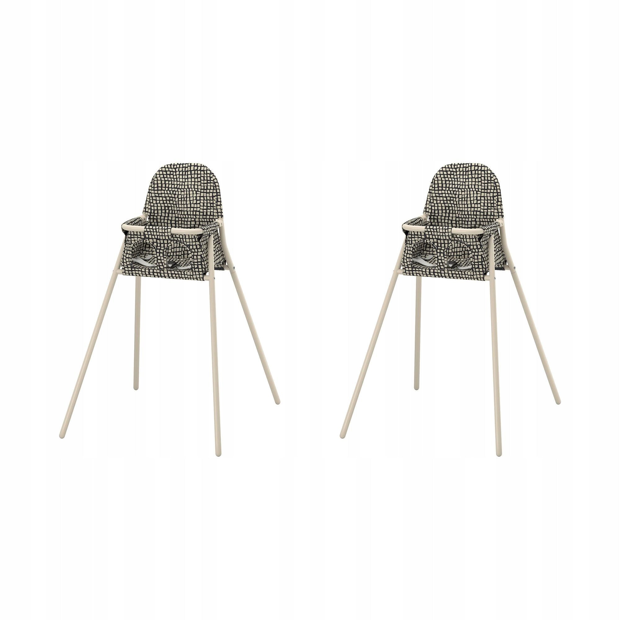 2 Pcs Beige Feeding Chair with Tray for Kids