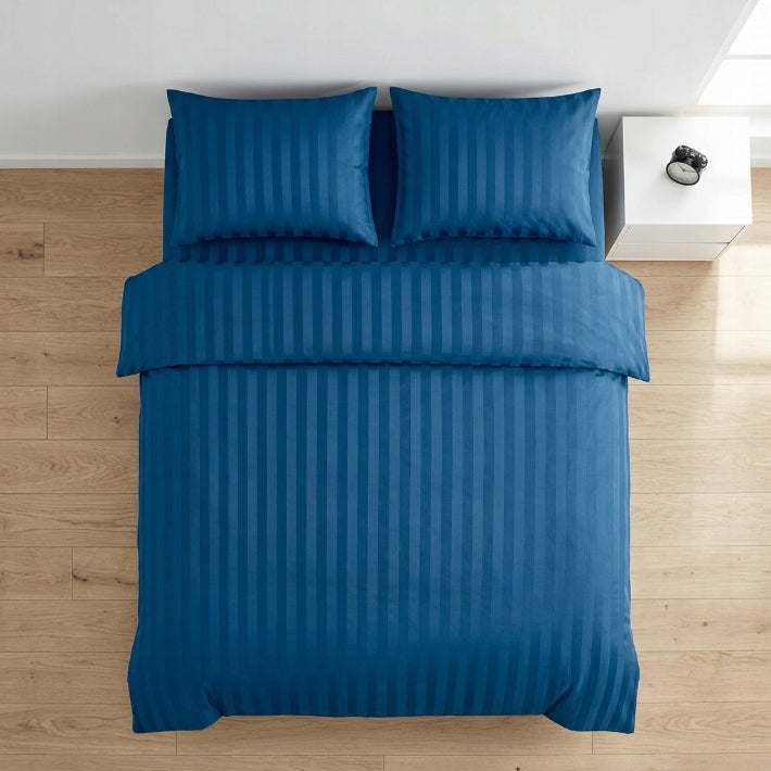 2 Pcs Blue Striped Microfiber Bedding Set 140x200 Zipper Soft Room Decor Length of comforter cover 200 cm