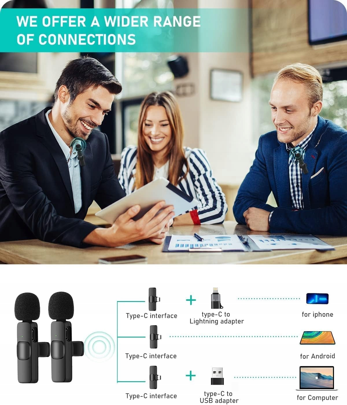 2 Pcs Mini Multifunction Tie Microphone for Andoird iOS EAN (GTIN) 5907080130458