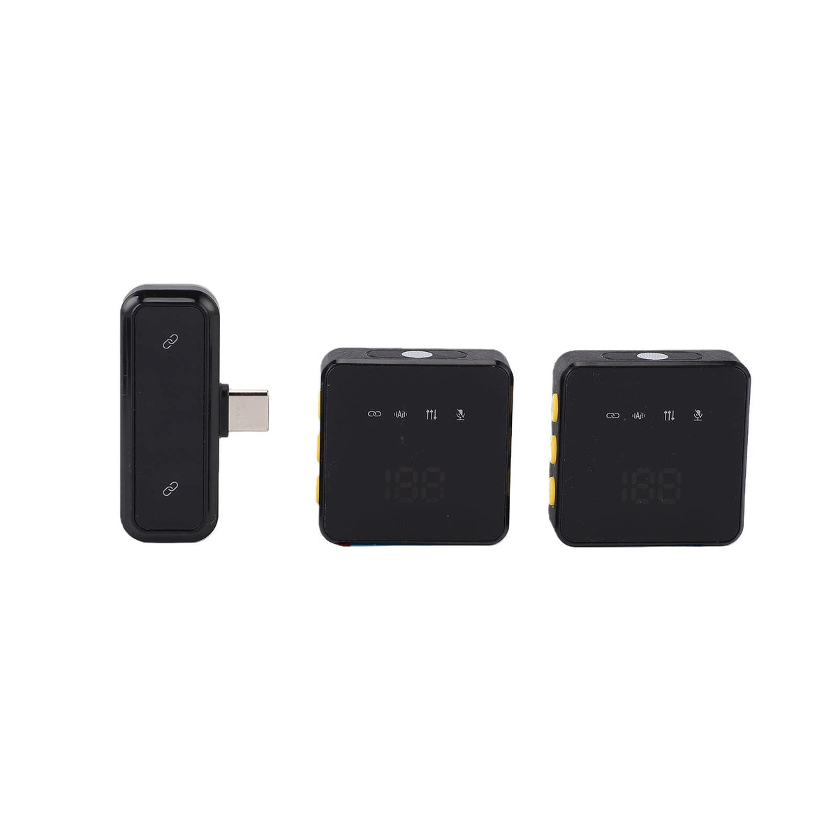 2 Pcs Wireless Tie Microphone Digital Display AO Microphone