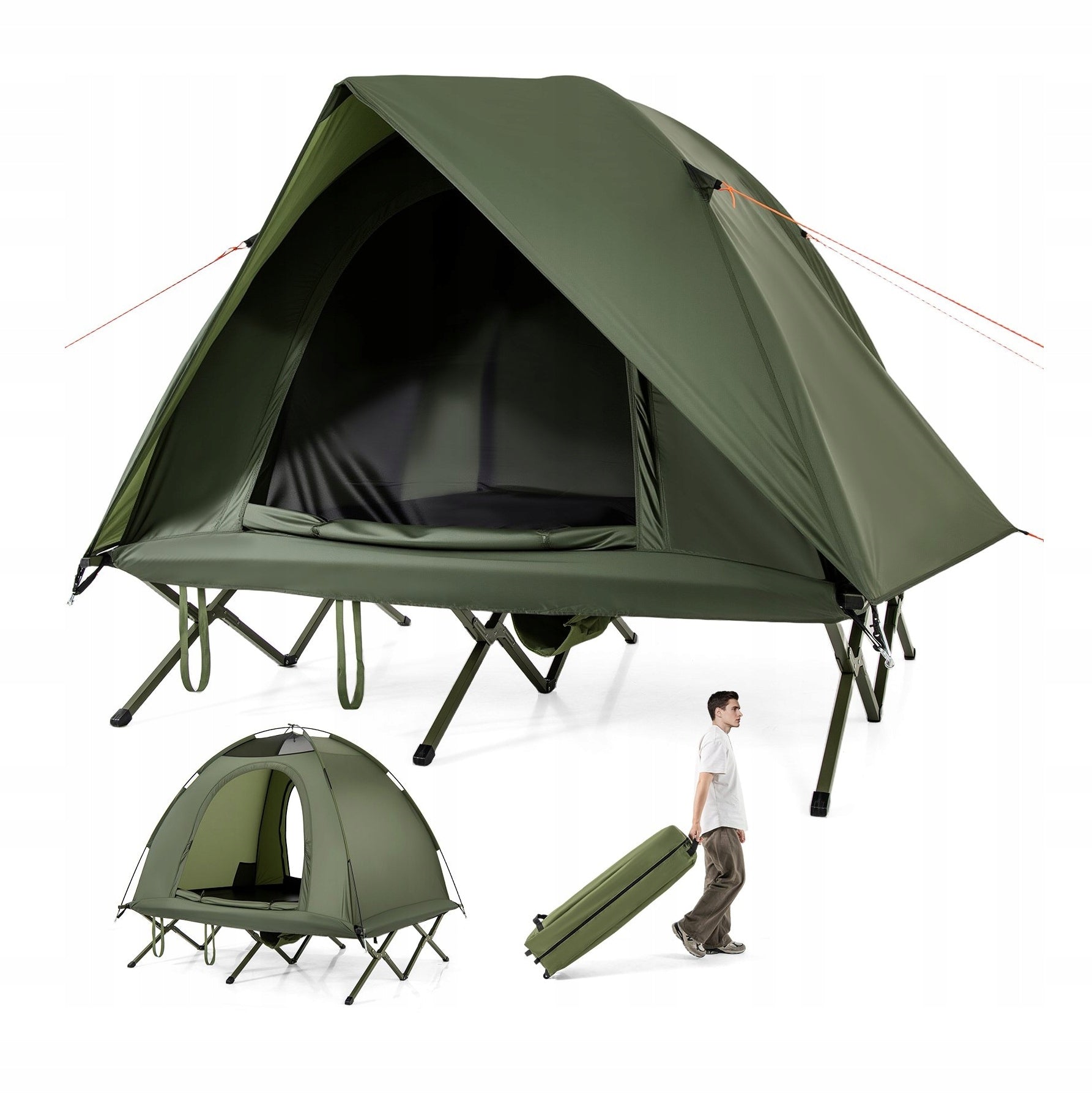 2 Person Camping Tent with Outdoor Camping Rack