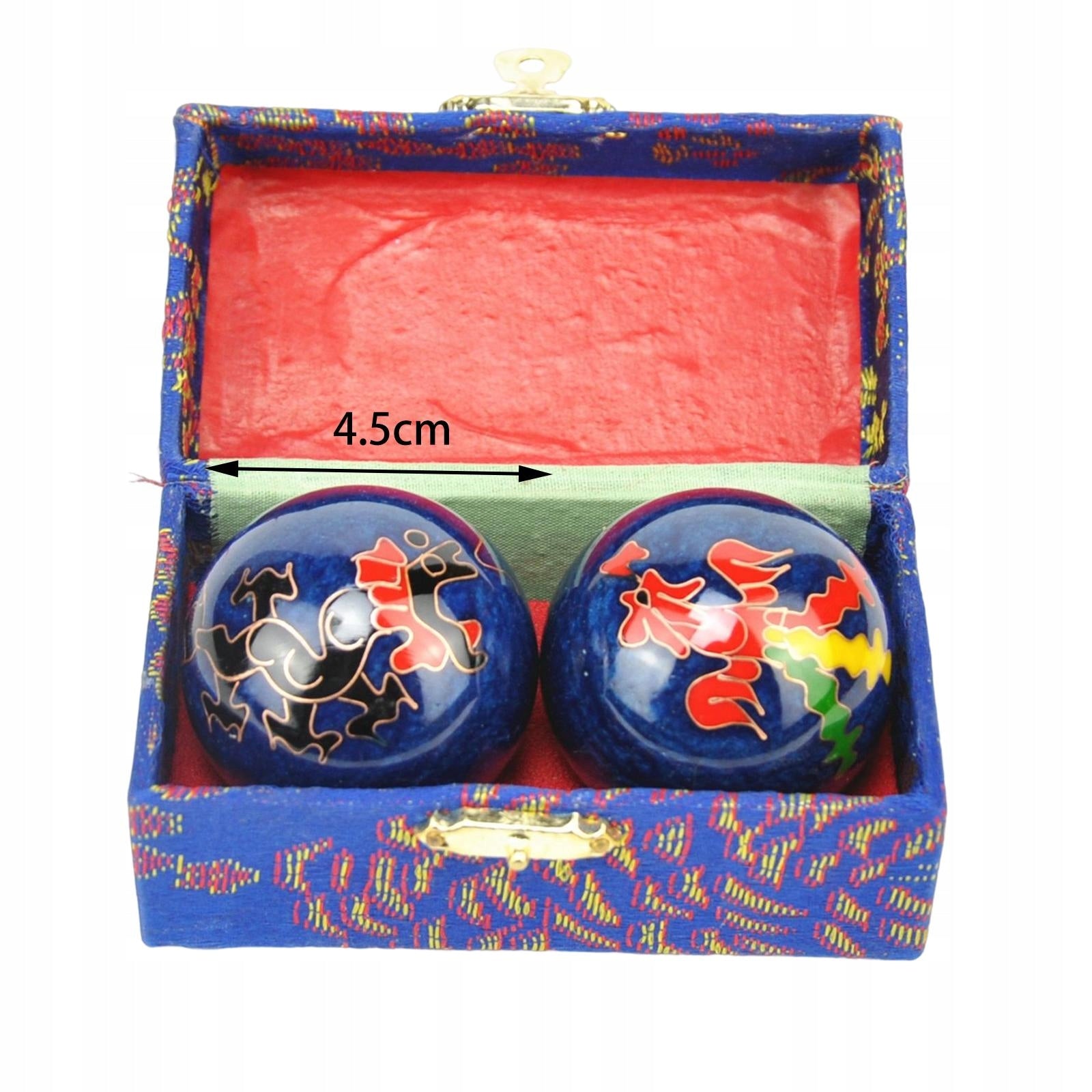 2 Pieces Baoding Ball Chinese Exercise Hand Massage Balls Finger Blue Medical device no