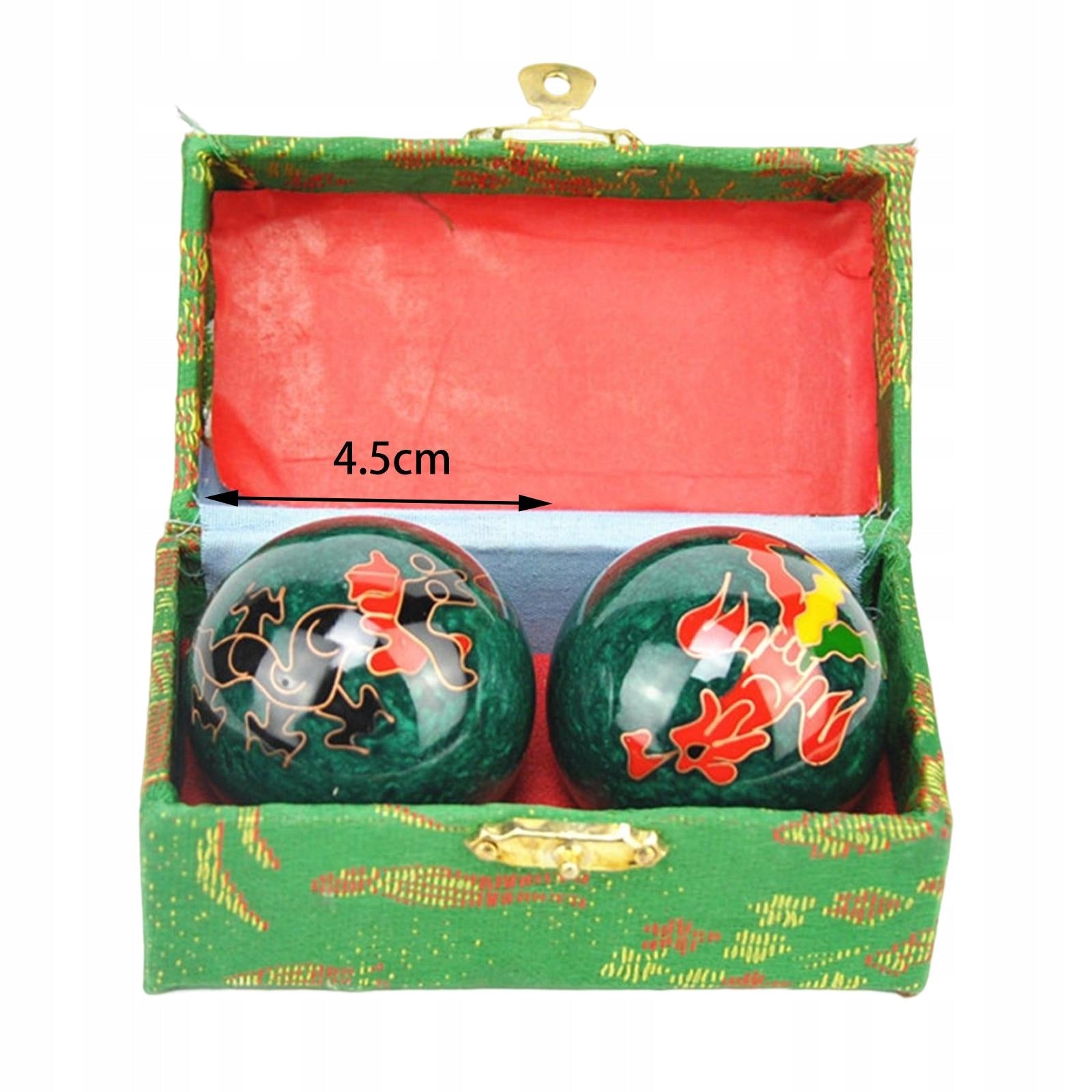 2 Pieces Baoding Ball Chinese Exercise Hand Massage Balls Finger Green Medical device no
