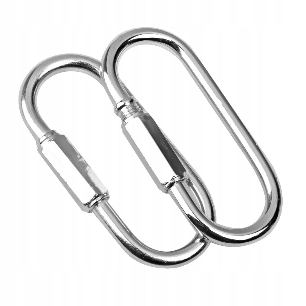 2 Pieces Durable Silver Iron Carabiner Pendant Carrier 400KG For Swing