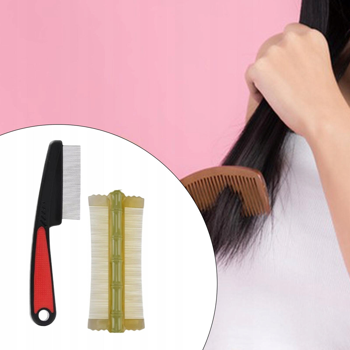 2 Pieces Flea Comb Remove Tangled Hair Lice Comb Grooming Tool Portable Non
