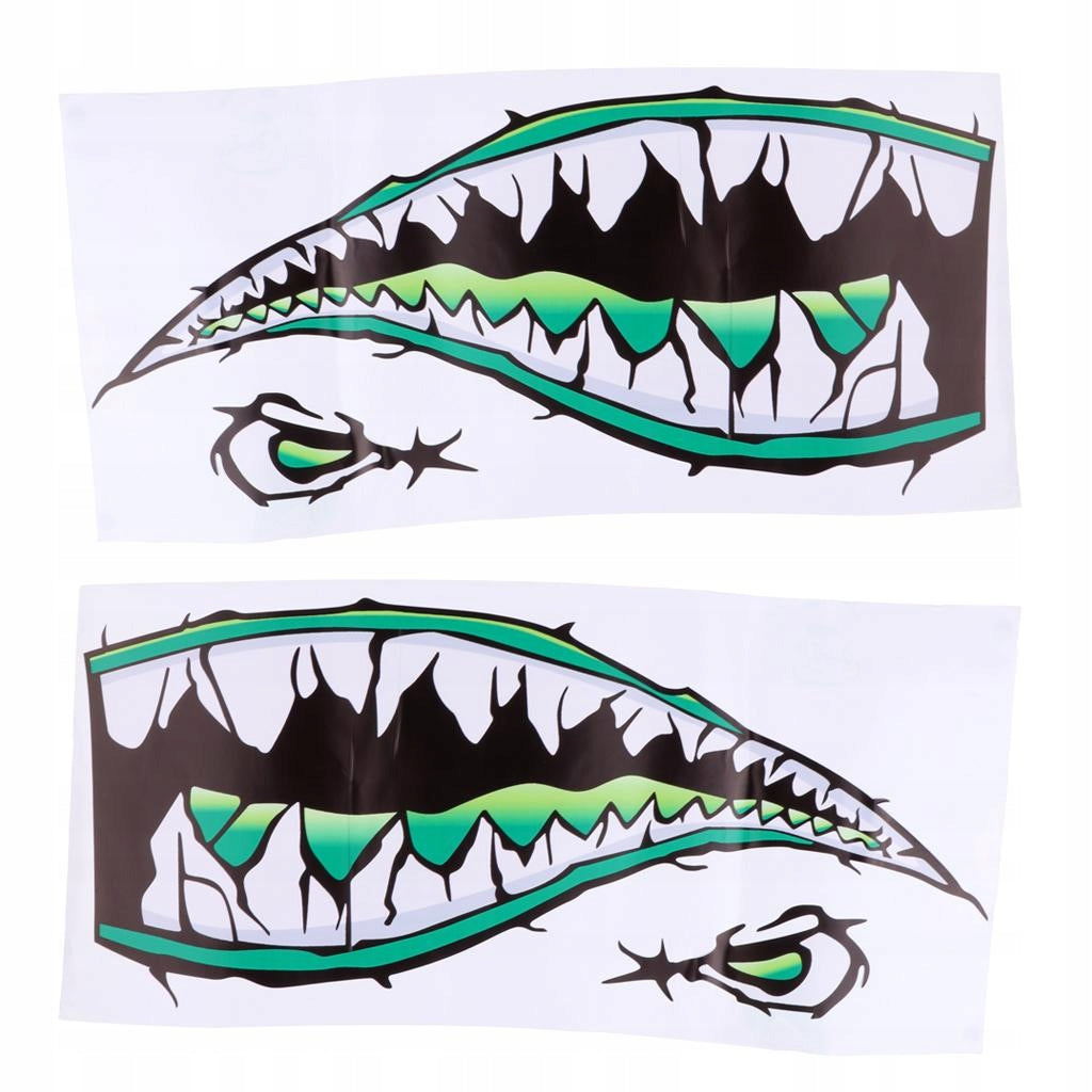 2 Pieces Waterproof Mouth sticker for decals for Kayak Canoe Fishing Green Manufacturer code Hellery-54023473
