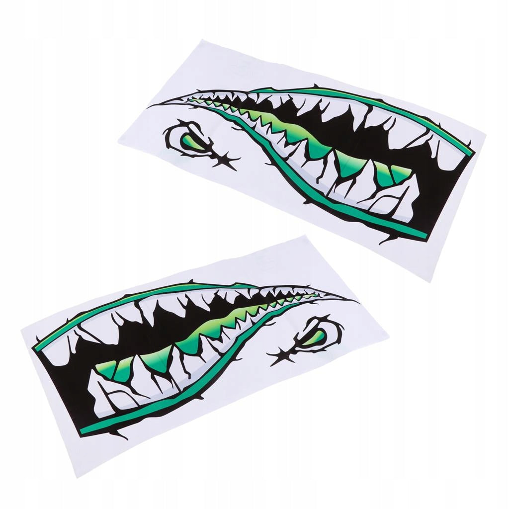 2 Pieces Waterproof Mouth sticker for decals for Kayak Canoe Fishing Green