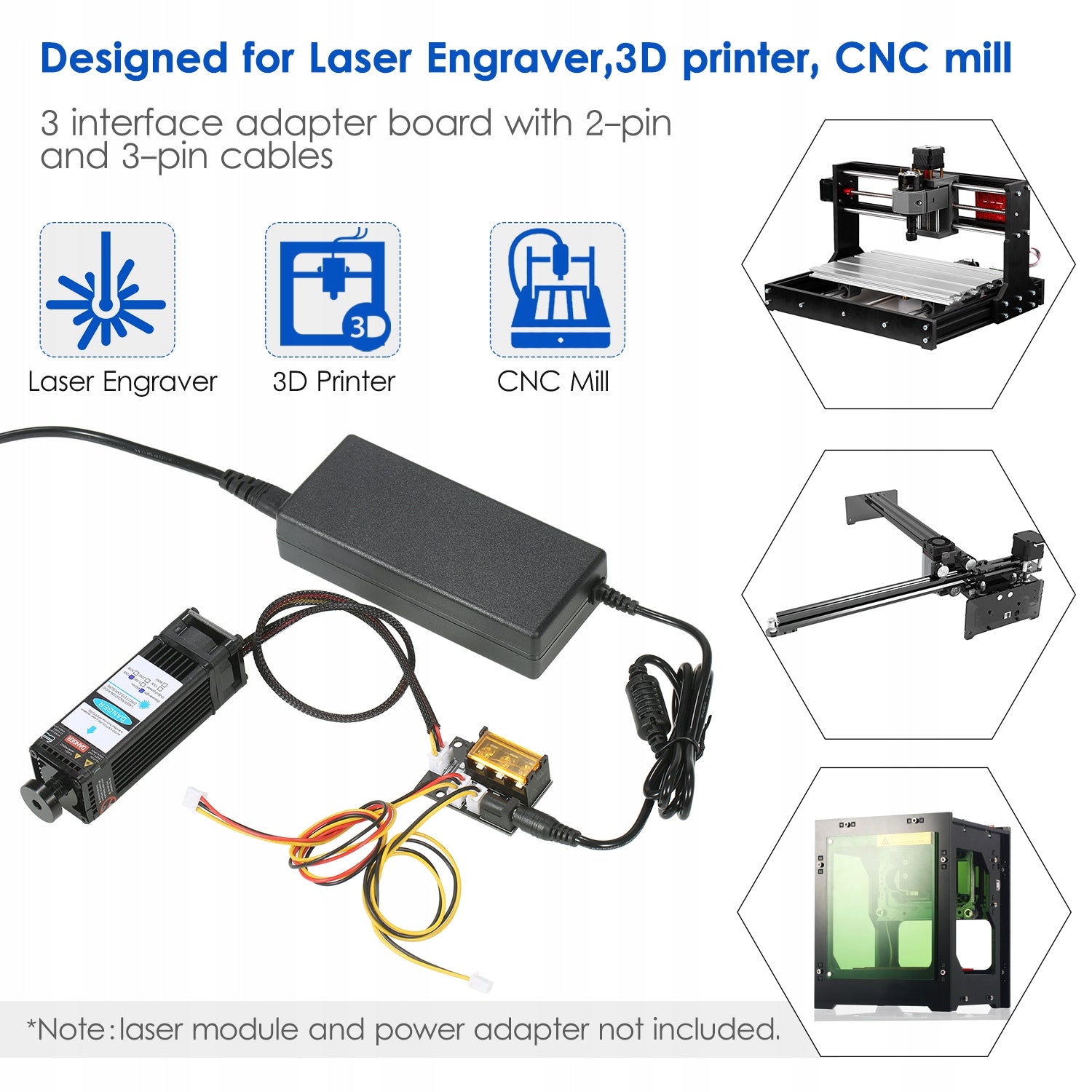 2-Pin to 3 Pin Y1 Laser Adapter Board Laser Module Brand no brand
