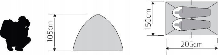 2 SEATER HIKING TENT 2500mm WITH MOSQUITO NET Brand Allto Camp